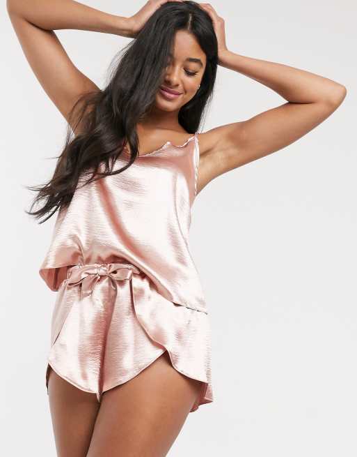 Short satin deals pyjamas