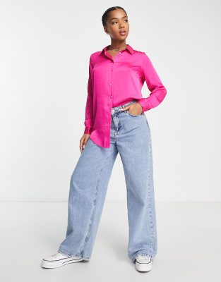 new look pink denim shirt
