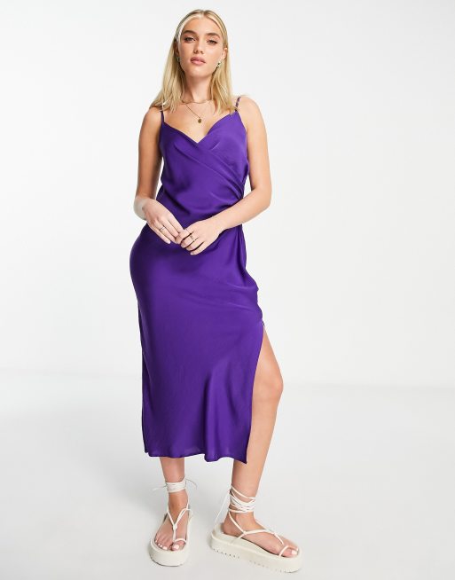 Strappy wrap midi clearance dress