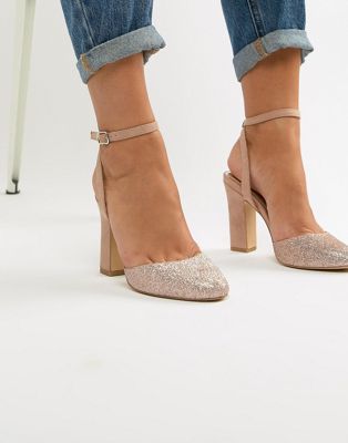 New Look - Scarpe comode con tacco largo glitterato | ASOS