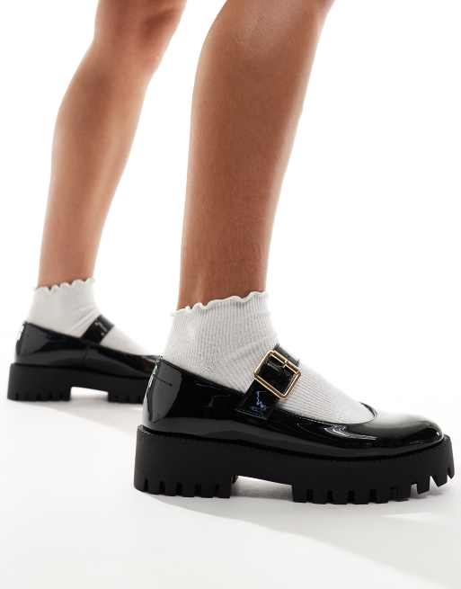 New Look - Scarpe Mary Jane nere con suola spessa