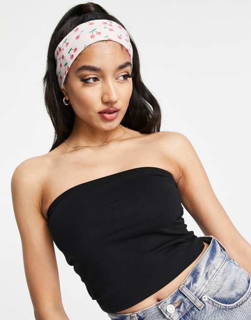 New Look – Schlauchoberteile in Schwarz und Weiß im 2er-Pack
