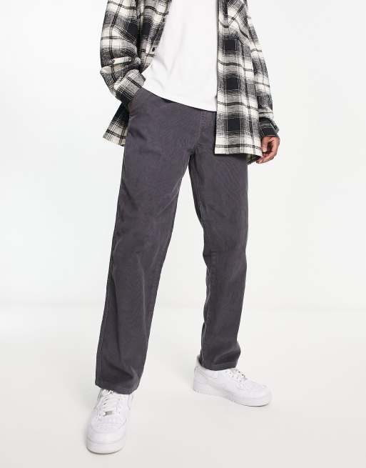 New Look – Schlupfhose aus Cord in Dunkelgrau