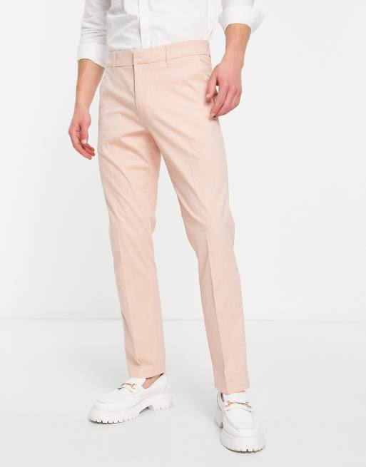 New Look – Schmal geschnittene Anzughose in Rosa