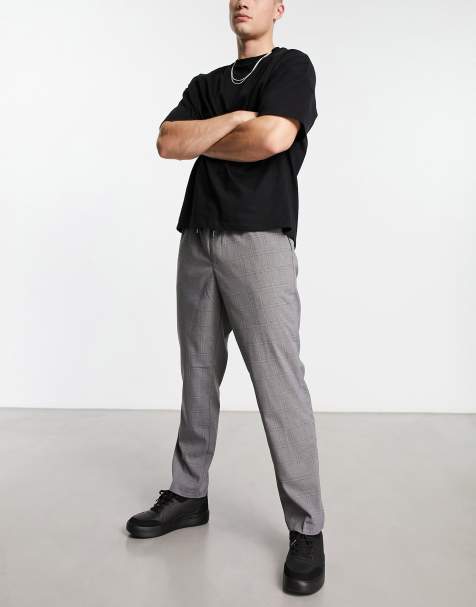 New Look – Schmal geschnittene, elegante Schlupf-Hose in Grau kariert - view 1