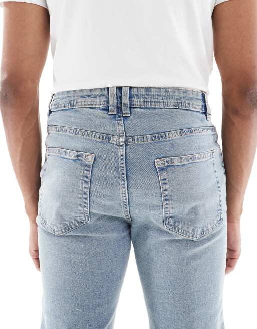 New Look – Schmal geschnittene Stretch-Jeans in verwaschenem Blau, 5 von 5