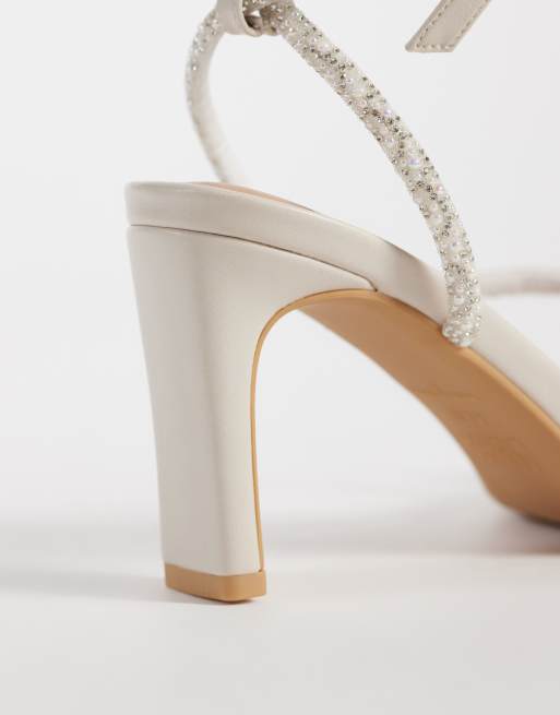 New Look - Schoenen met blokhak en parels in gebroken wit, 3 van 4