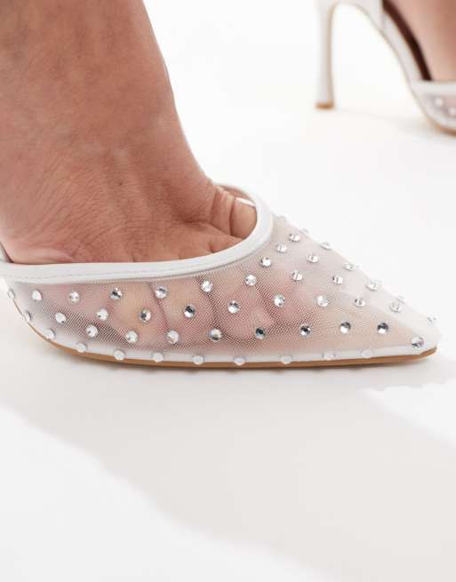 New Look - Schoenen met hak en versiering in wit, 4 van 4