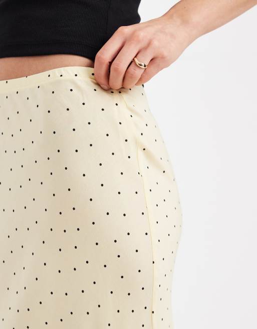 New Look - Schuingesneden midirok in geel met stippen, 5 van 5