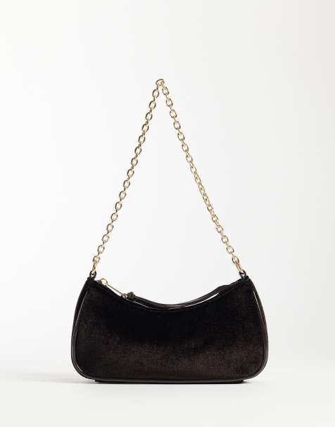 New Look Schultertasche aus Samt mit Kette - view 1