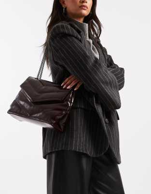 New Look - Schultertasche in Burgunderrot mit Steppmuster