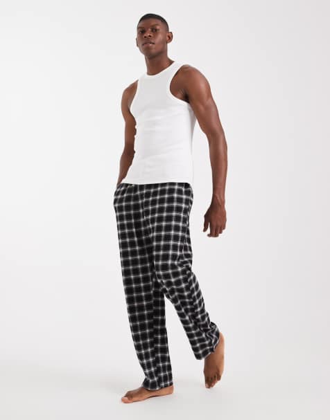 New Look – Schwarz karierte Pyjamahose - view 1