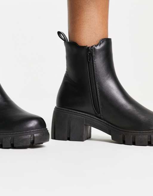New Look – Schwarze Chelsea-Stiefel mit Absatz und dicker Sohle, 2 von 4