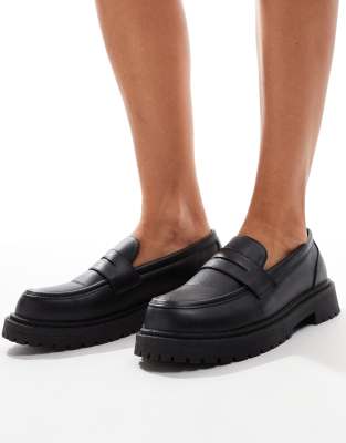 New Look - Schwarze Loafer mit dicker Sohle