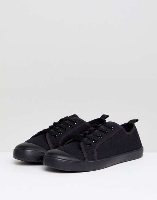 New Look – Schwarze Plimsoll-Schuhe