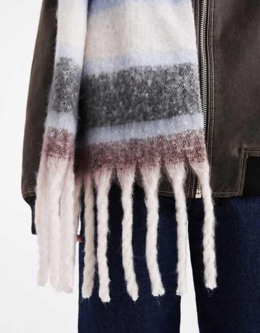 New Look - Sciarpa ampia blu a righe, 3 di 3