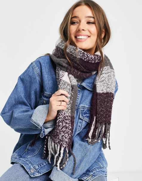 Sciarpa termica autunno inverno sciarpa classica nappa plaid sciarpa calda morbida spessa grande coperta avvolgente scialle sciarpe 1 confezione sciarpa calda per cravatta e sciarpa da donna, Blu