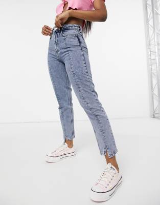 mom jeans split hem