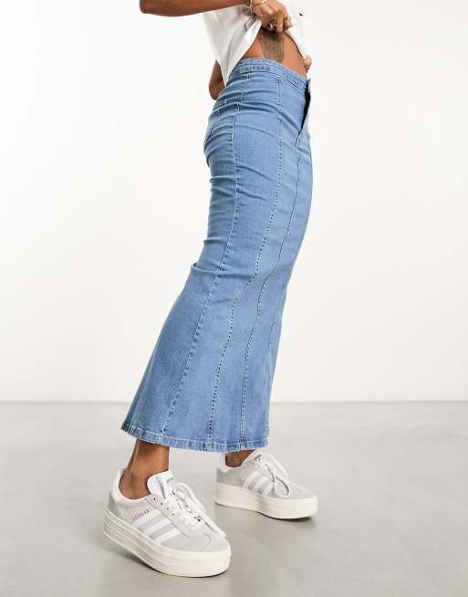 New look best sale denim midi skirt