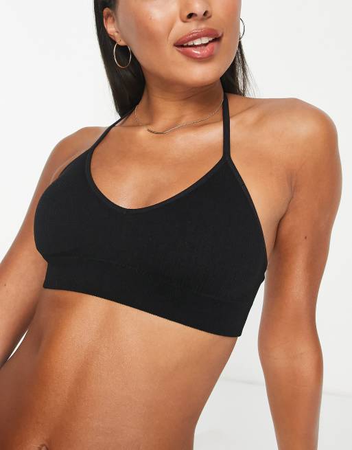 Black Bow Detail Glove Bralet, Tops