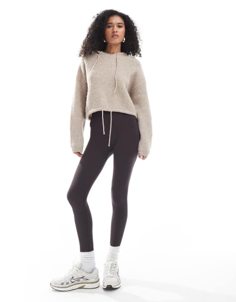 New Look seamless leggings in dark brown - view 1