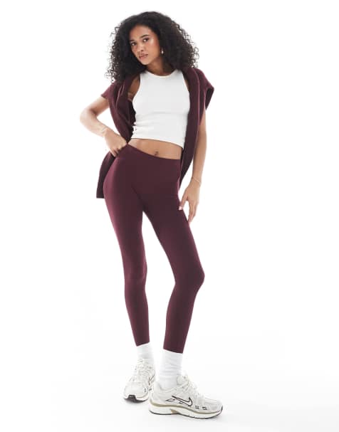 New Look seamless leggings in dark burgundy - view 1