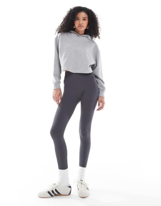New Look seamless leggings in mid gray