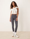 [New Look] New Look seamless ribbed leggings in grey L GREY