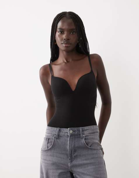 New Look seamless shaping push up body in black - view 1