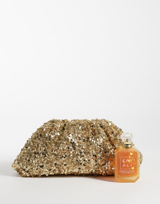 New Look sequin clutch bag in gold, 2 of 4