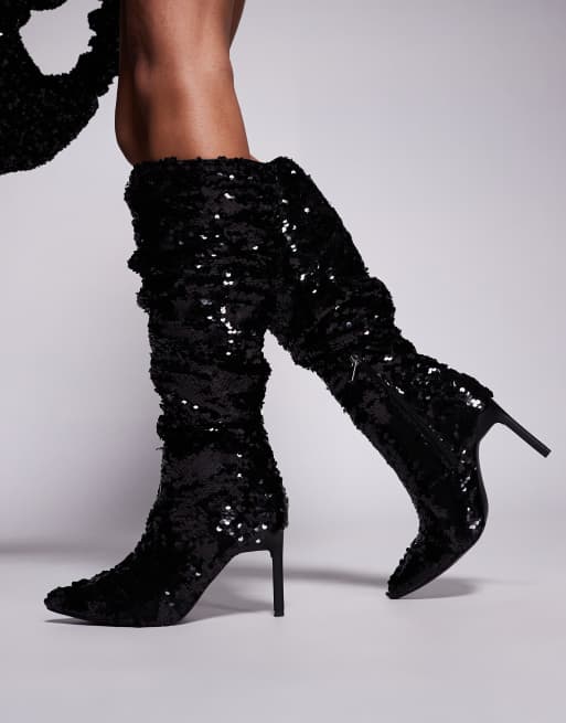 Boots Cheap Knee High Sparkle Boots Thigh High Dance Boots Sale