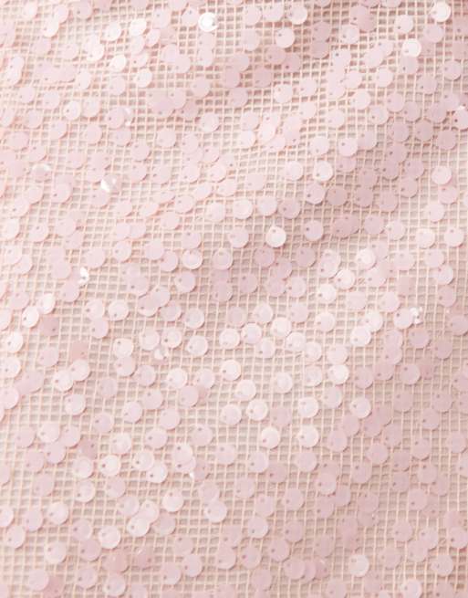 New Look sequin mini skirt in pink, 4 of 5