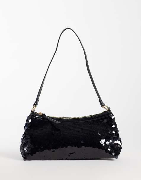 New Look sequin shoulder bag in black - view 1