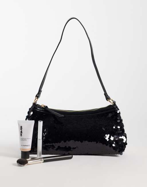 New Look sequin shoulder bag in black, 2 of 4