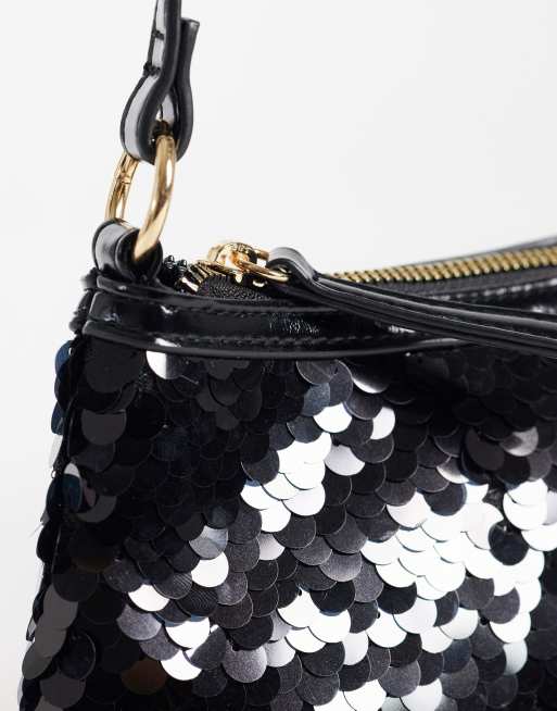New Look sequin shoulder bag in black, 3 of 4