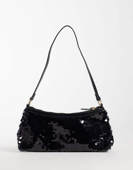 New Look sequin shoulder bag in black, 4 of 4