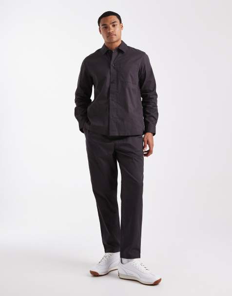 New Look – Set in Dunkelgrau, bestehend aus Hemd mit weicher Haptik und Hose - view 1