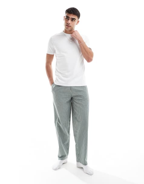New Look - Set pigiama kaki a righe con T-shirt - view 1