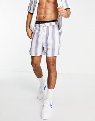 New Look Set Shorts With Stripes In Navy