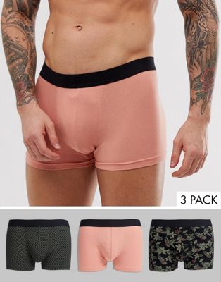 New Look - Set van 3 boxershorts in roze bloemenprint-Multi