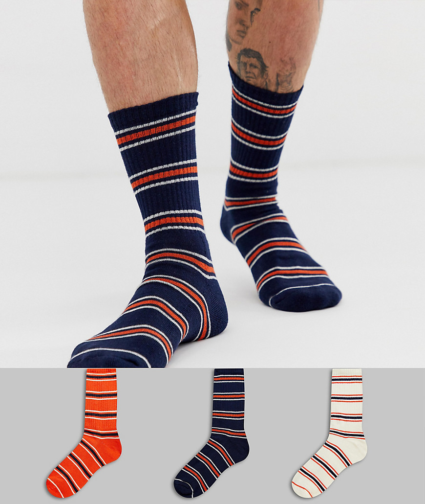 New Look - Set van 3 gestreepte sokken-Multi
