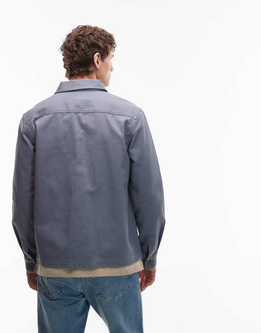 New Look - Shacket met 3 zakken in grijsblauw, 3 van 5
