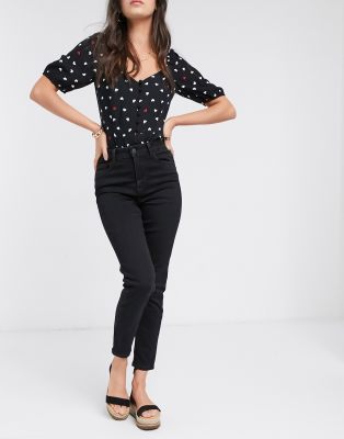 new look lift and shape black jeans