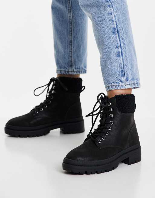 Black boots with shop lace up back