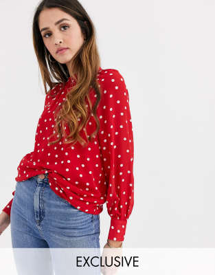 asos polka dot top