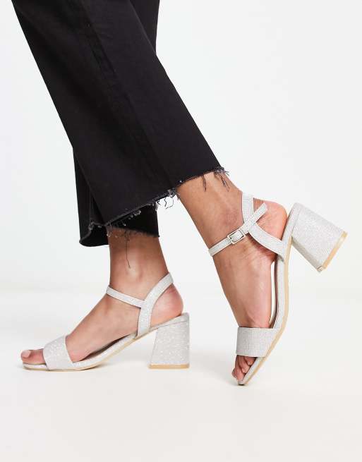 Silver block hotsell heels asos