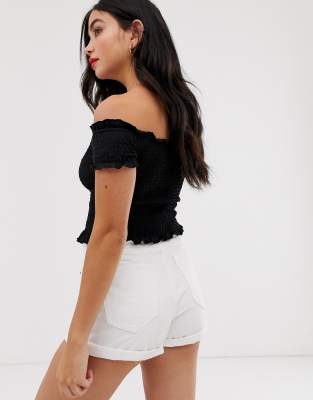 asos white bardot top