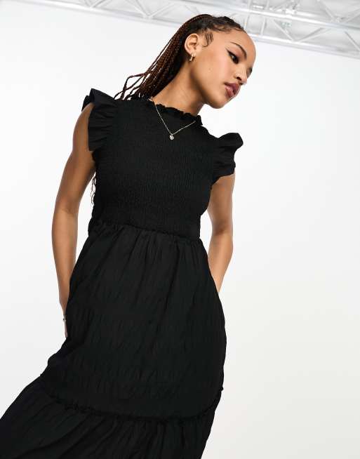 Uo gabby ruffle 2024 babydoll midi dress