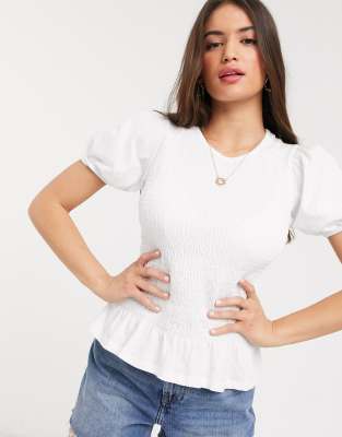 new look white peplum top
