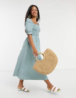 new look green midi dress